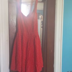 Forever 21 Medium red and black polka dot dress